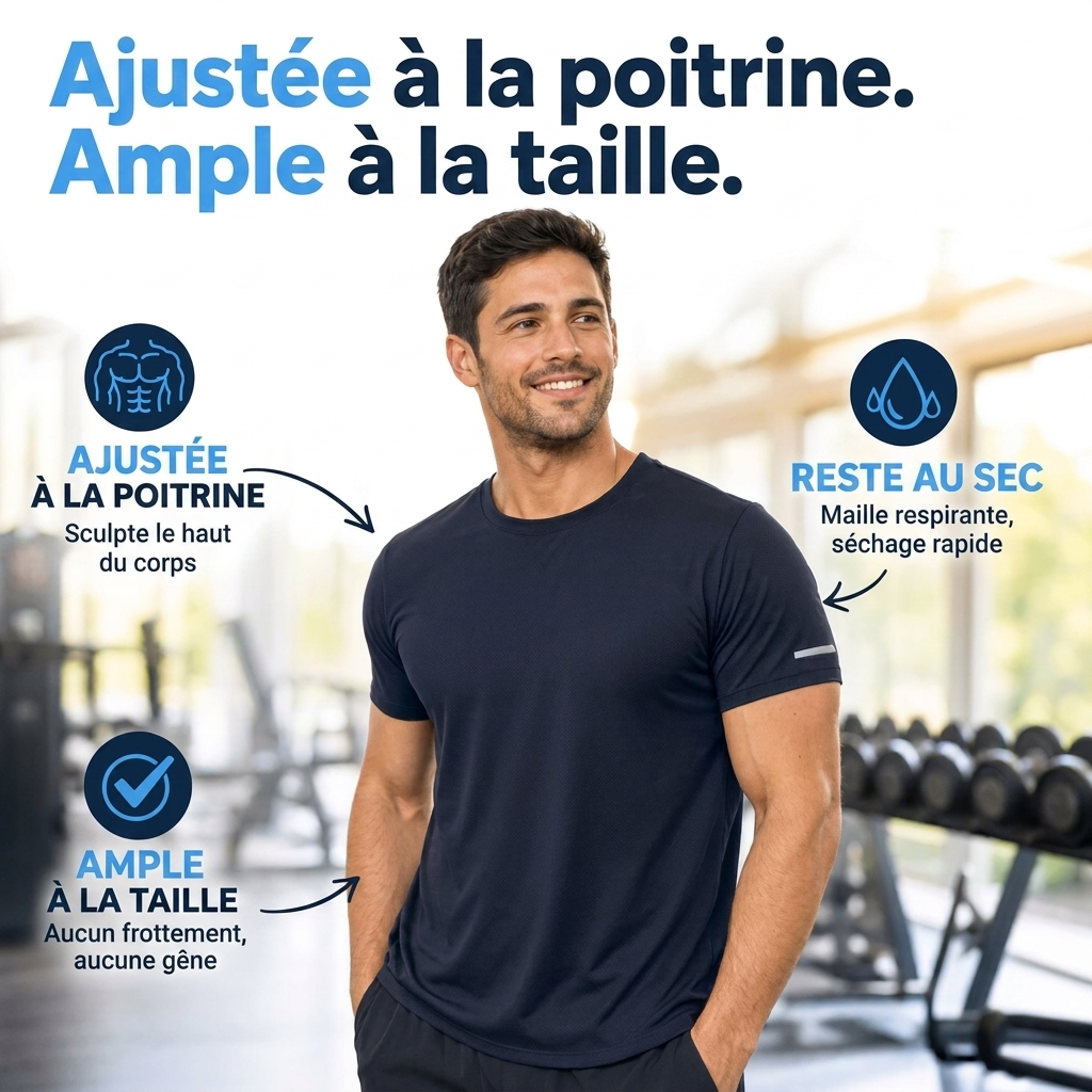 DryShape Pro™ — Le T-shirt à effet musculaire